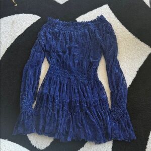 Blue Off-Shoulder Dress Norma Kamali